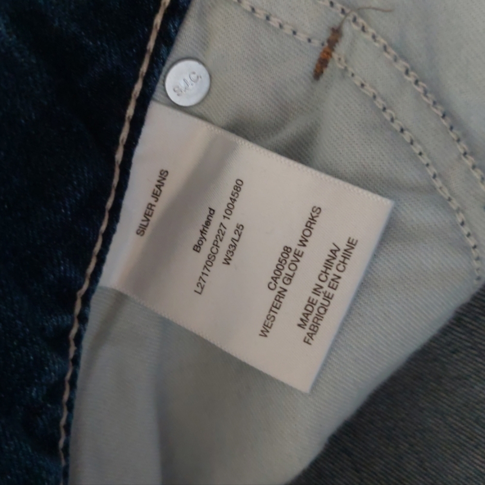 Silver Jeans Boyfriend Distressed Jeans 33x25 - Picture 7 of 7